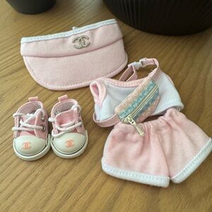 Pink sports outfit set for Labubu